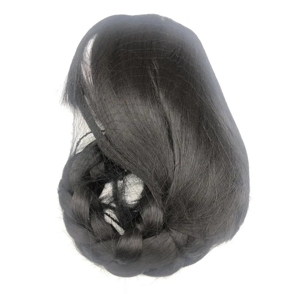 Long Wig with Bangs Hairpiece Synthetic Braided Cosplay Wig Halloween Black READ